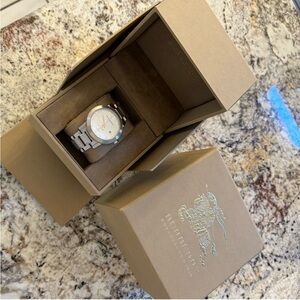 Burberry Silver Watch with Box